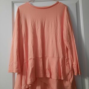 Pink Long Sleeve Shirt With Ruffles